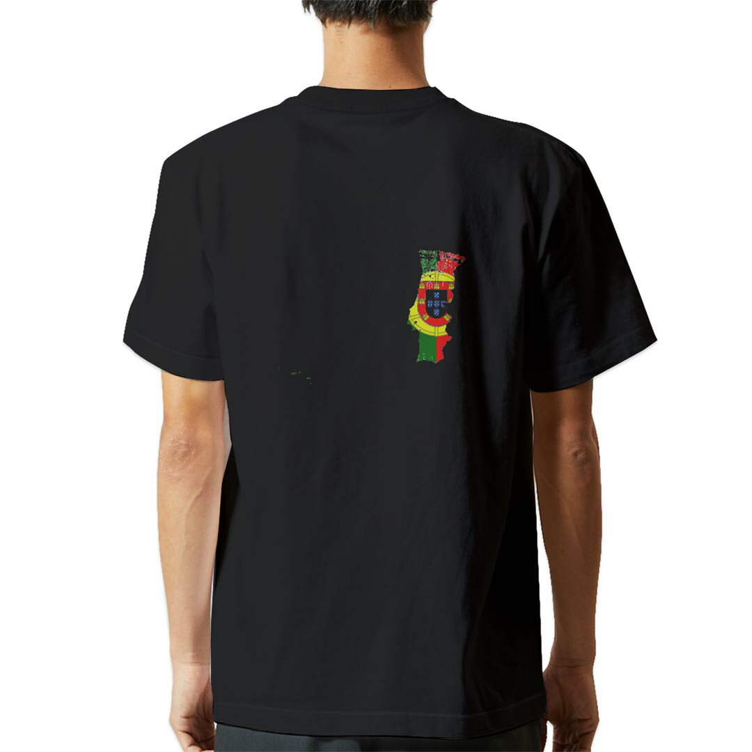 tシャツ メンズ 半袖 バックプリント ブラック デザイン XS S M L XL 2XL ティーシャツ T shirt 018924 portugal ポルトガル