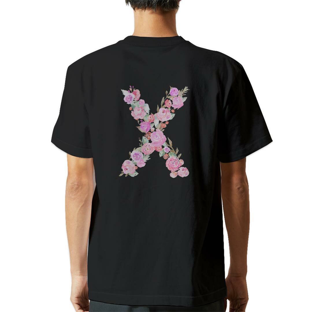 乐天商城 - tシャツ メンズ 半袖 バックプリント ブラック デザイン XS S M L XL 2XL ティーシャツ T shirt 019518 文字 x アルファベット
