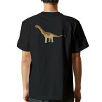 tシャツ メンズ 半袖 バックプリント ブラック デザイン XS S M L XL 2XL ティーシャツ T shirt 019771 恐竜 camarasaurus カマラサウルス