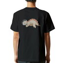 tシャツ メンズ 半袖 バックプリント ブラック デザイン XS S M L XL 2XL ティーシャツ T shirt 019836 宇宙 恐竜 dinosaur(4)
