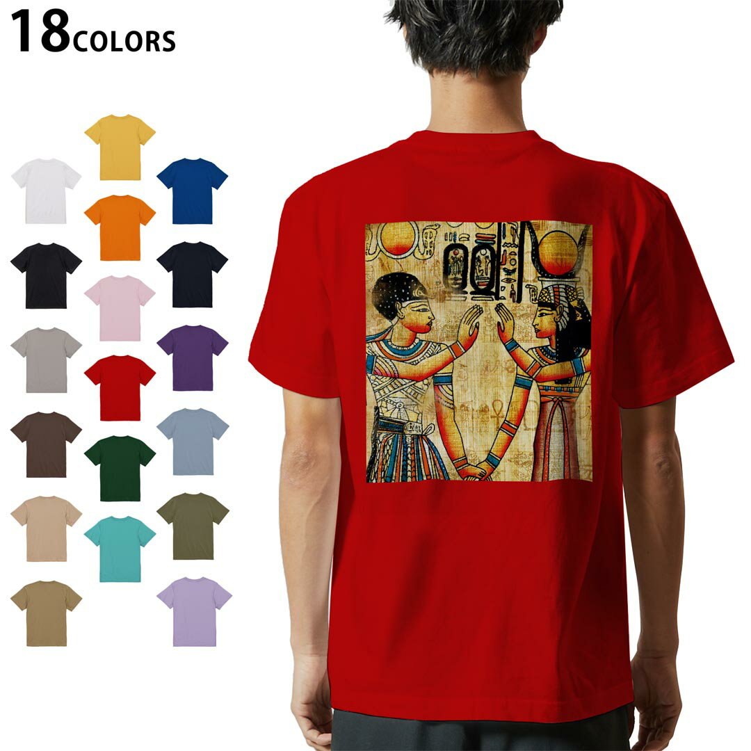Shirts, T-Shirts - 選べる18カラー Tシャツ メンズ 半袖 ホワイト グレー デザイン S M L XL 2XL 3XL Tシャツ ティーシャツ T shirt 001535 エジプト　壁画