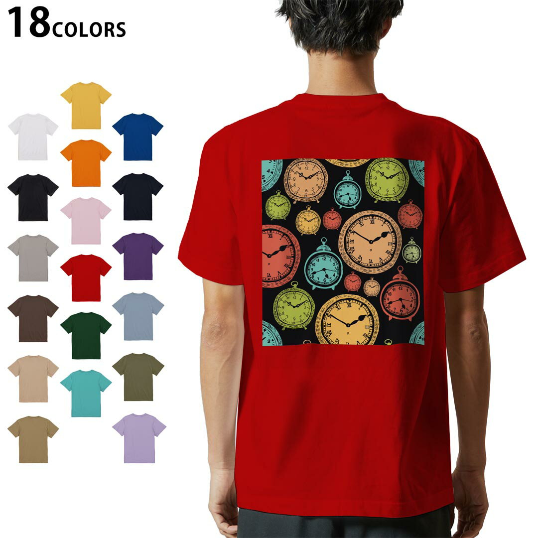 選べる18カラー Tシャツ メンズ 半袖 ホワイト グレー デザイン S M L XL 2XL 3XL Tシャツ ティーシャツ T shirt 009701 時計 アンティーク