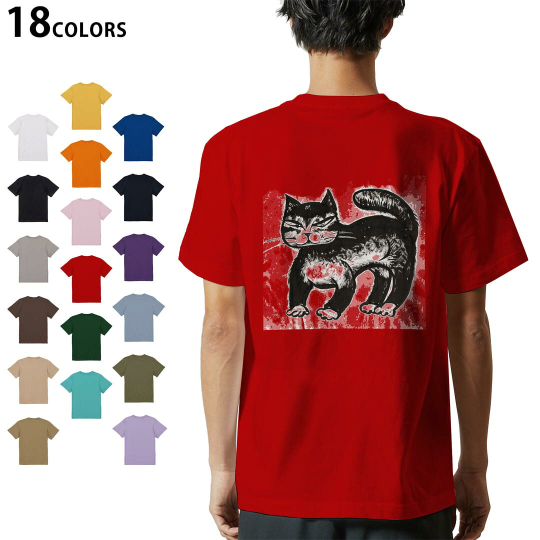 Shirts, T-Shirts - 選べる18カラー Tシャツ メンズ 半袖 ホワイト グレー デザイン S M L XL 2XL 3XL Tシャツ ティーシャツ T shirt 011437 動物　猫　アニマル