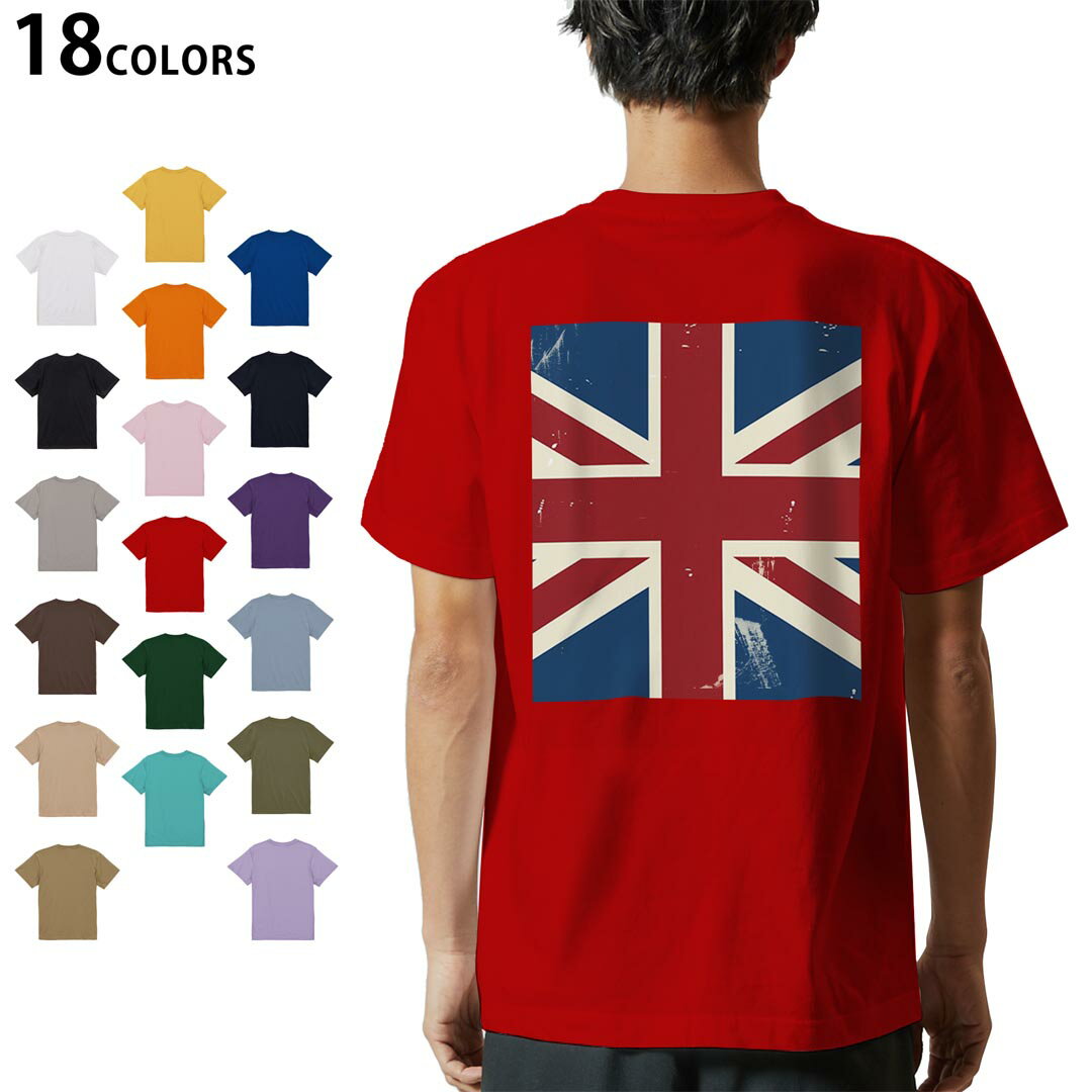 T-Shirts - 選べる18カラー Tシャツ メンズ 半袖 ホワイト グレー デザイン S M L XL 2XL 3XL Tシャツ ティーシャツ T shirt 011607 イギリス　外国　国旗