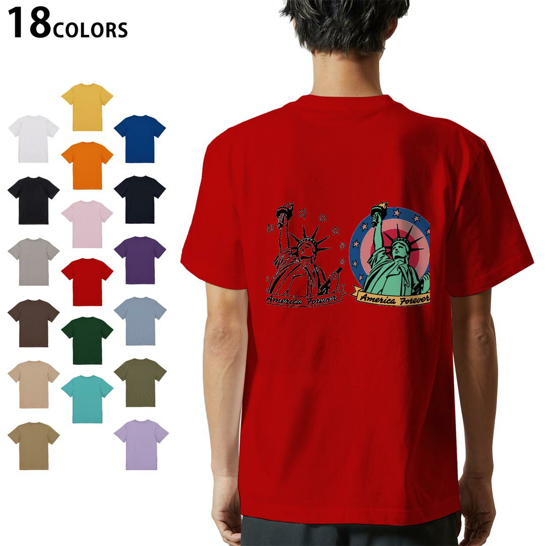 Shirts, T-Shirts - 選べる18カラー Tシャツ メンズ 半袖 ホワイト グレー デザイン S M L XL 2XL 3XL Tシャツ ティーシャツ T shirt 014254 アメリカ　自由の女神　外国