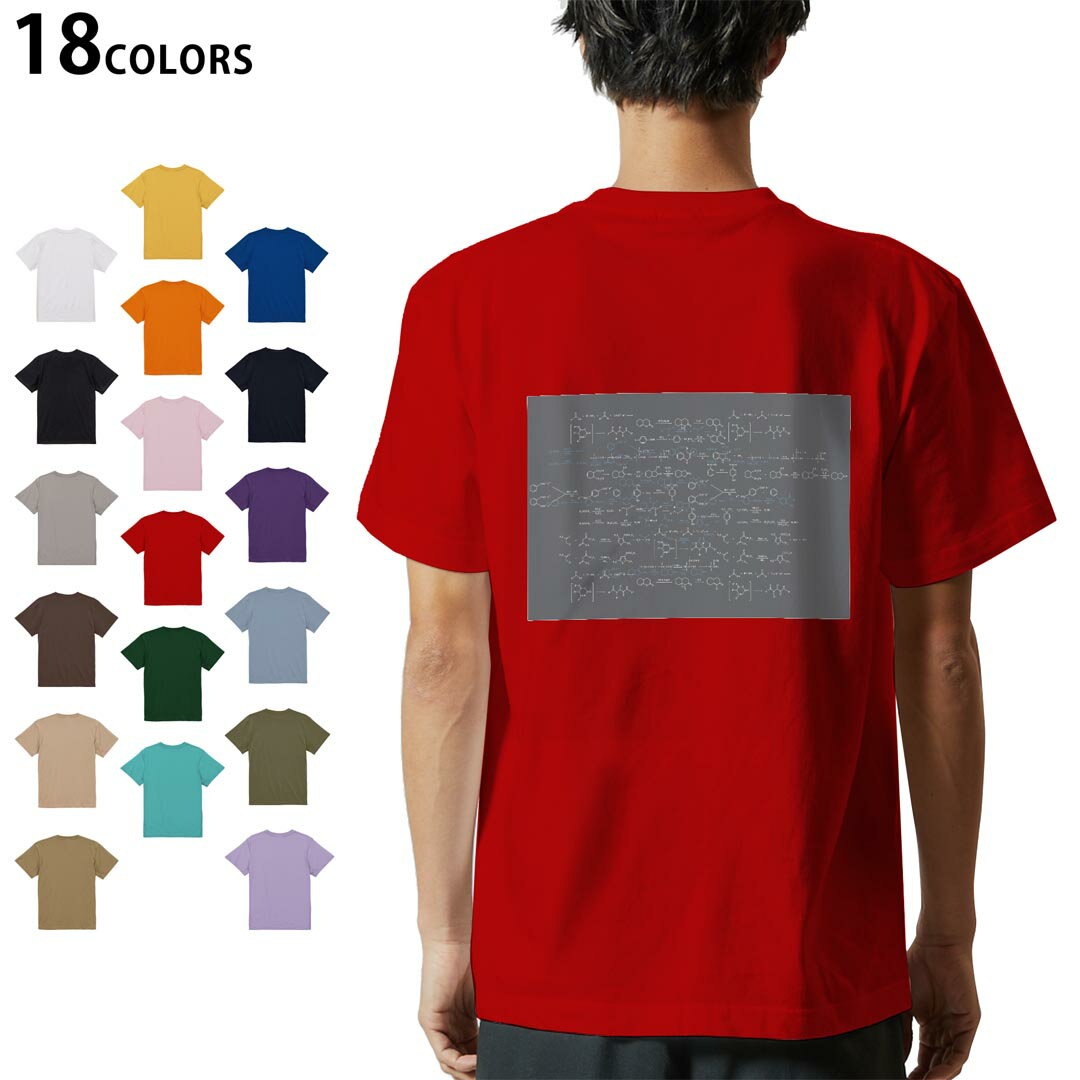 协力开发 - 選べる18カラー Tシャツ メンズ 半袖 ホワイト グレー デザイン S M L XL 2XL 3XL Tシャツ ティーシャツ T shirt 017701 Chemical formula　化学式