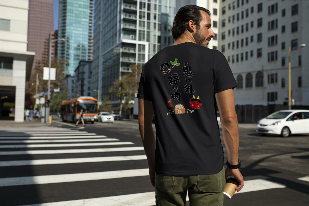 選べる18カラー Tシャツ メンズ 半袖 ホワイト グレー デザイン S M L XL 2XL 3XL Tシャツ ティーシャツ T shirt 012879 節分　鬼　文字 kabekore-11441154 kabeコレ サンプル画像2