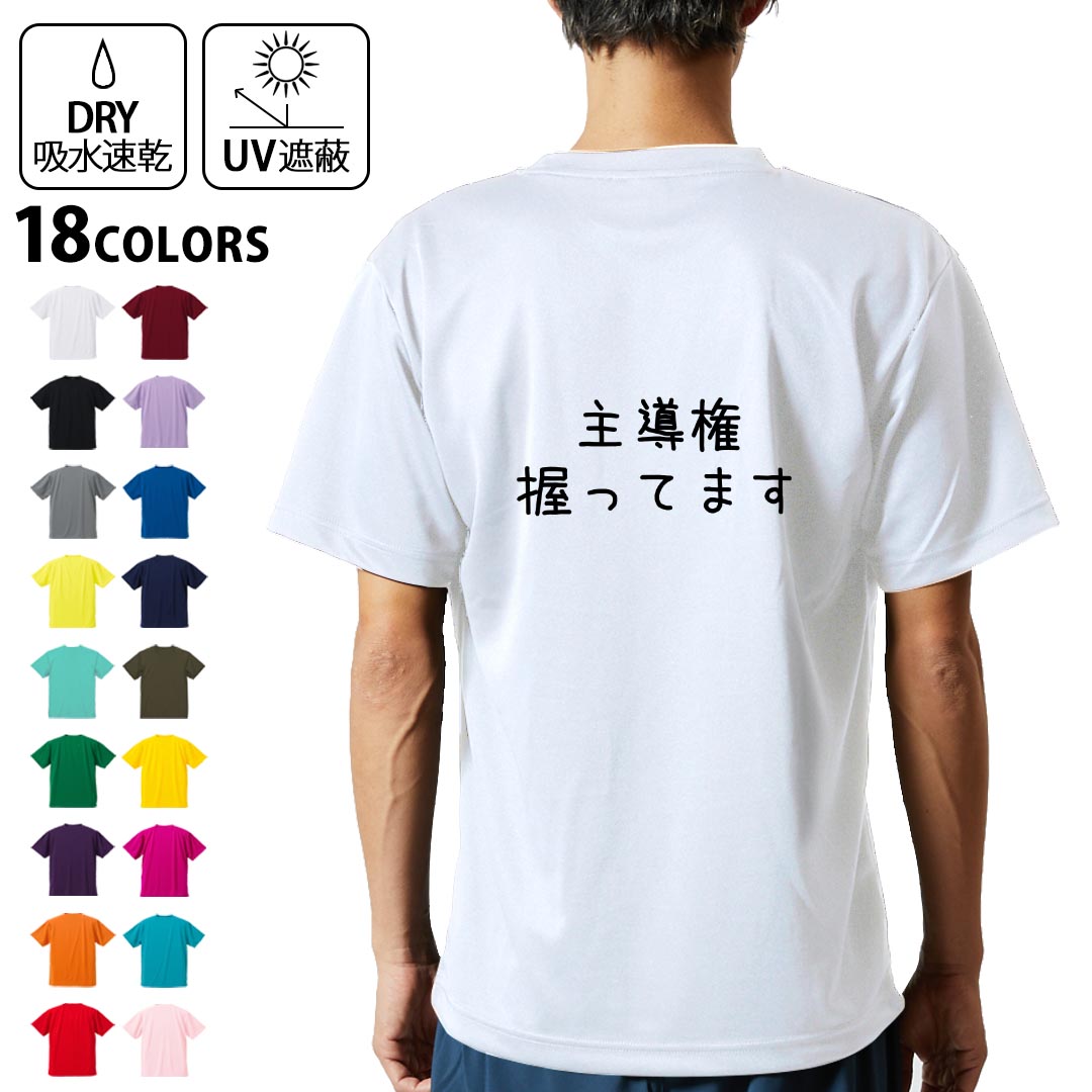 ドライTシャツ バックプリント メンズ 吸水 速乾 DRY 選べる18カラー! 半袖 デザイン 背中 スポーツ ティーシャツ T shirt 022513 主導権握ってます(4.0)