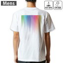メンズ ドライバックプリントTシャツ ホワイト 半袖 4.1オンス ジム トレーニング スポーツ 運動会 ドライアスレチック UVカット 紫外線遮蔽 吸水速乾 デザイン Tshirt S M L XL 2XL 3XL 4XL 5XL 6XL 001161 カラフル レインボー(4)
