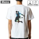 メンズ ドライバックプリントTシャツ ホワイト 半袖 4.1オンス ジム トレーニング スポーツ 運動会 ドライアスレチック UVカット 紫外線遮蔽 吸水速乾 デザイン Tshirt S M L XL 2XL 3XL 4XL 5XL 6XL 001170 バスケットボール ダンク(4)