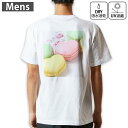 メンズ ドライバックプリントTシャツ ホワイト 半袖 4.1オンス ジム トレーニング スポーツ 運動会 ドライアスレチック UVカット 紫外線遮蔽 吸水速乾 デザイン Tshirt S M L XL 2XL 3XL 4XL 5XL 6XL 002672 マカロン カラフル 写真