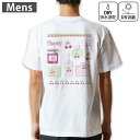 メンズ ドライバックプリントTシャツ ホワイト 半袖 4.1オンス ジム トレーニング スポーツ 運動会 ドライアスレチック UVカット 紫外線遮蔽 吸水速乾 デザイン Tshirt S M L XL 2XL 3XL 4XL 5XL 6XL 009142 ピンク さくらんぼ 水玉 ドット