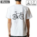 メンズ ドライバックプリントTシャツ ホワイト 半袖 4.1オンス ジム トレーニング スポーツ 運動会 ドライアスレチック UVカット 紫外線遮蔽 吸水速乾 デザイン Tshirt S M L XL 2XL 3XL 4XL 5XL 6XL 009765 乗り物 自転車 モノクロ