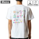 メンズ ドライバックプリントTシャツ ホワイト 半袖 4.1オンス ジム トレーニング スポーツ 運動会 ドライアスレチック UVカット 紫外線遮蔽 吸水速乾 デザイン Tshirt S M L XL 2XL 3XL 4XL 5XL 6XL 015305 イースター たまご うさぎ ケーキ パステル