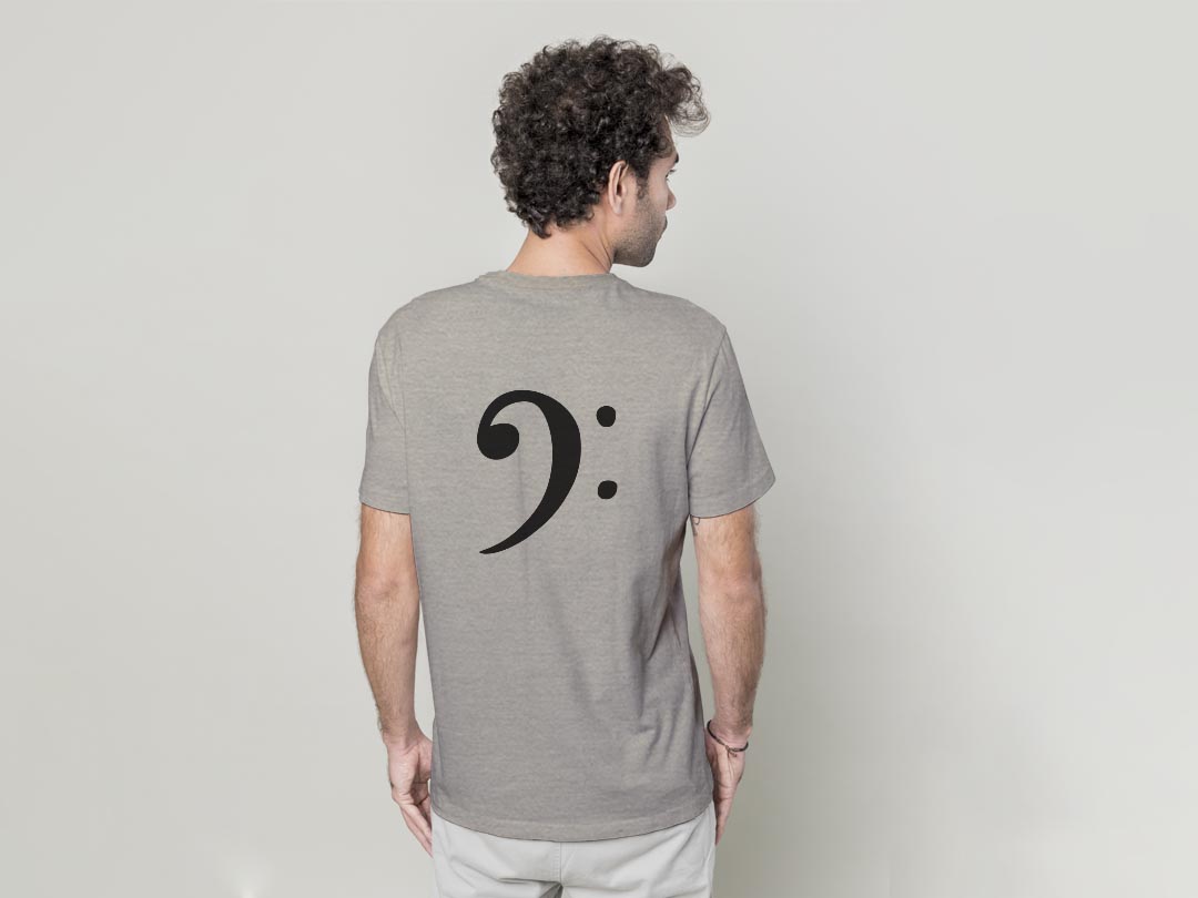 Tシャツ メンズ バックプリント半袖 ホワイト グレー デザイン XS S M L XL 2XL tシャツ ティーシャツ T shirt 031907 音符 ヘ音記号