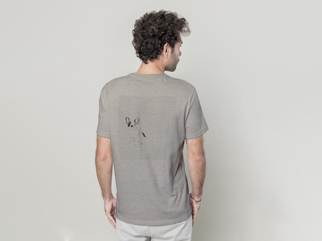 Tシャツ メンズ バックプリント半袖 ホワイト グレー デザイン XS S M L XL 2XL tシャツ ティーシャツ T shirt 016291 犬　イラスト