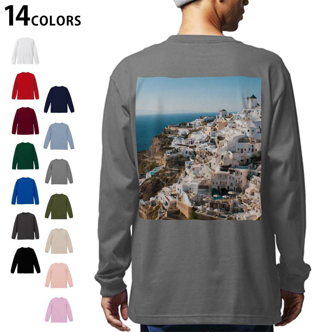 選べる14カラー バックプリント メンズ レディース ユニセックス unisex 長袖 デザイン XS S M L XL 2XL Tシャツ ロング ティーシャツ T shirt 023762 写真 風景