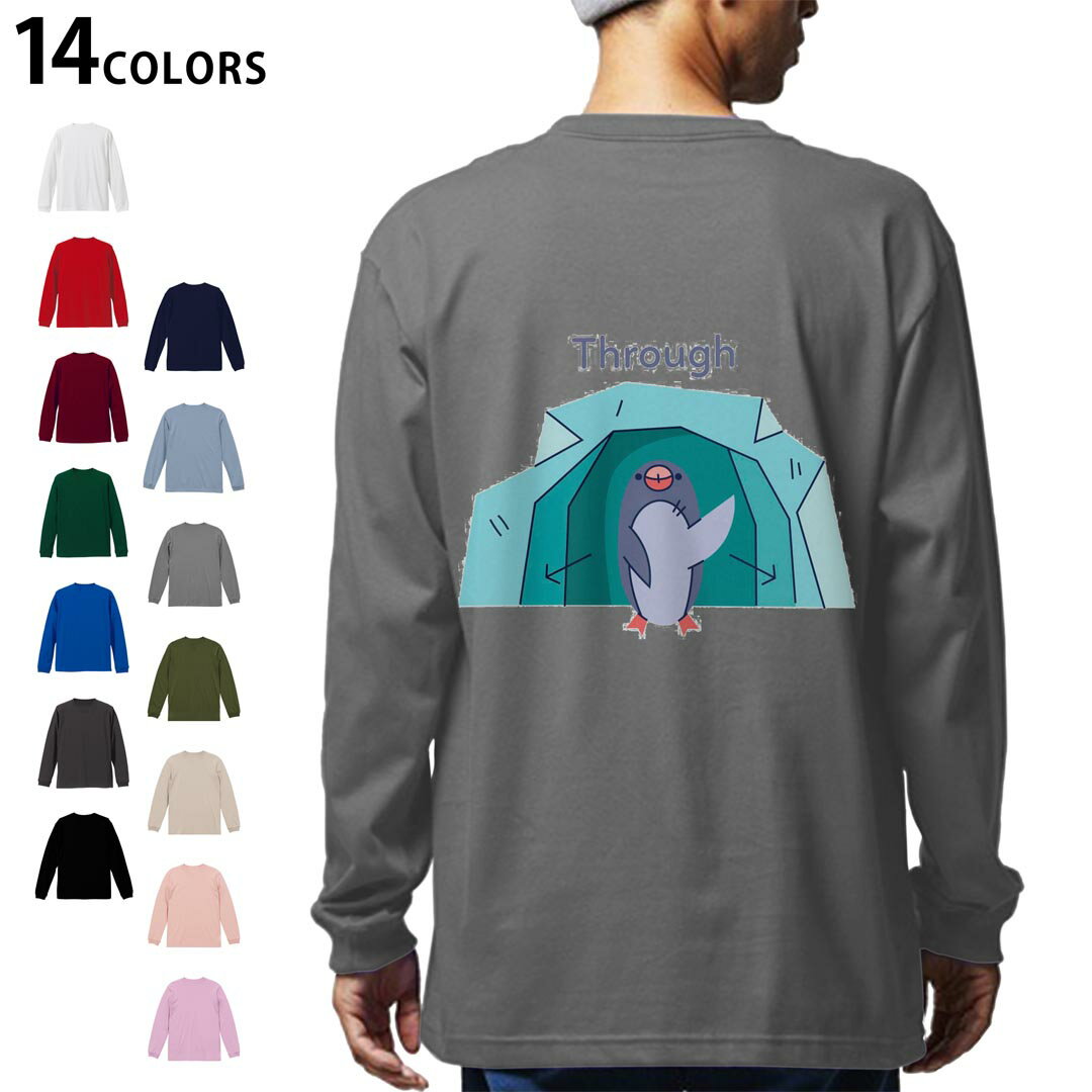 Other - 選べる14カラー バックプリント メンズ レディース ユニセックス unisex 長袖 デザイン XS S M L XL 2XL Tシャツ ロング ティーシャツ T shirt 035623 アニマル 動物 ペンギン 鳥