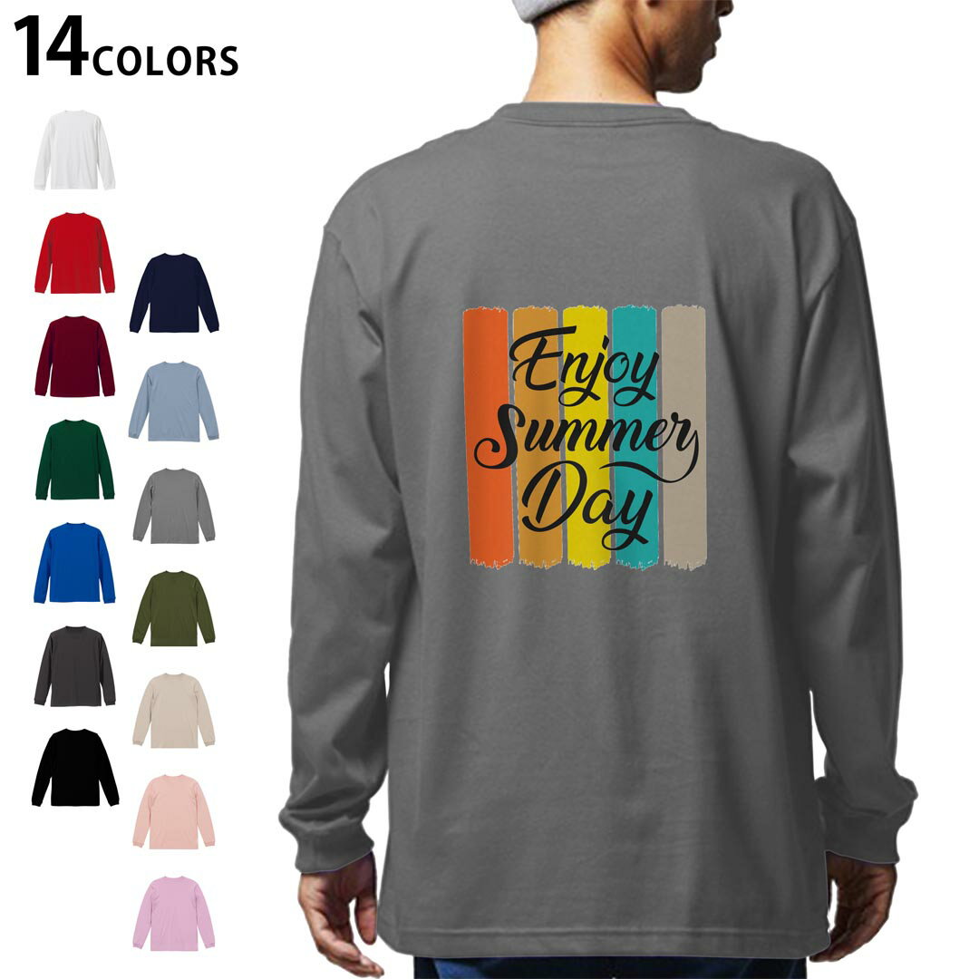 選べる14カラー 長袖リブ付きTシャ バックプリント メンズ レディース ユニセックス unisex 長袖 デザイン XS S M L XL 2XL Tシャツ ロング ティーシャツ T shirt 035649 夏 summer 英語 文字