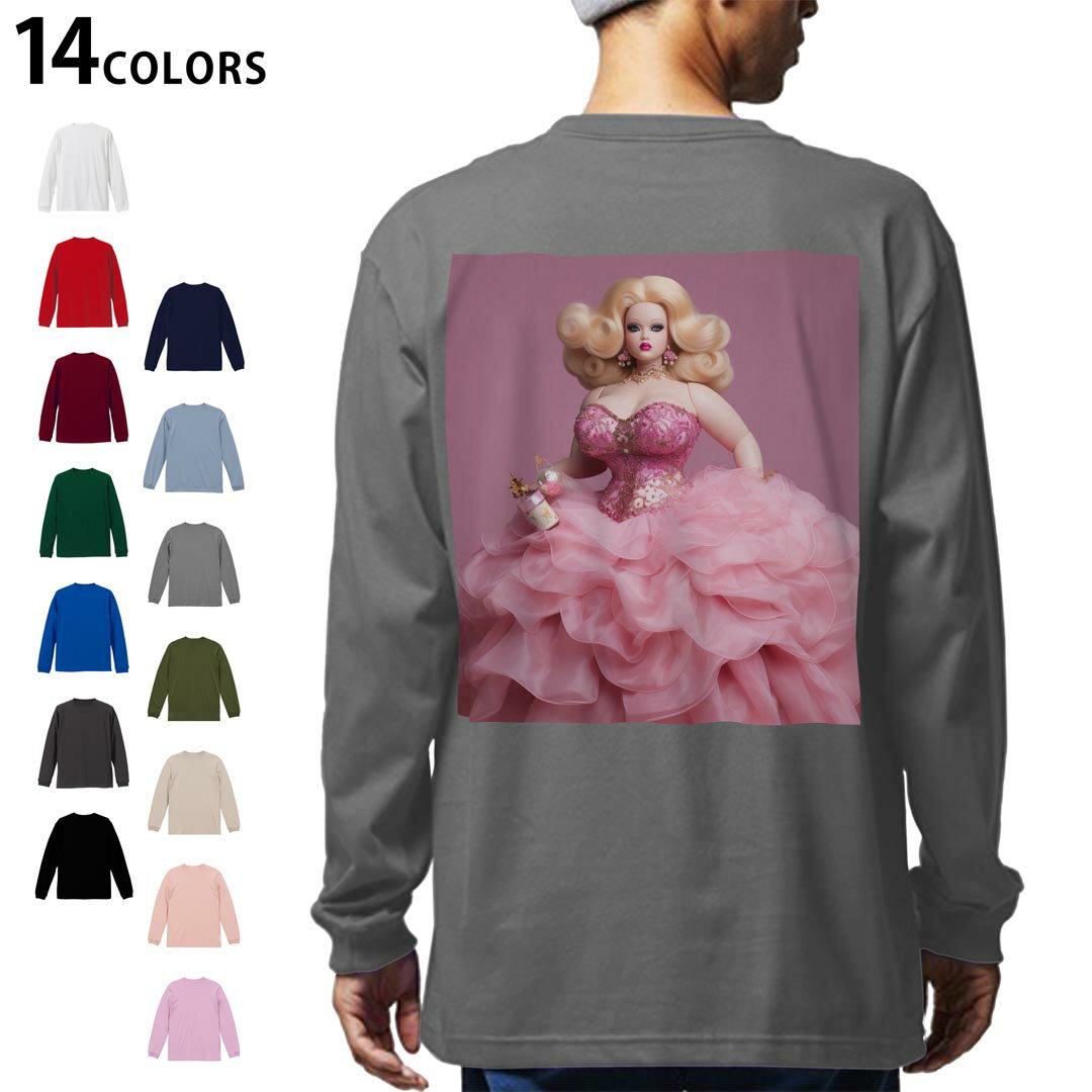 選べる14カラー バックプリント メンズ レディース ユニセックス unisex 長袖 デザイン XS S M L XL 2XL Tシャツ ロング ティーシャツ T shirt 036644 イラスト女の子