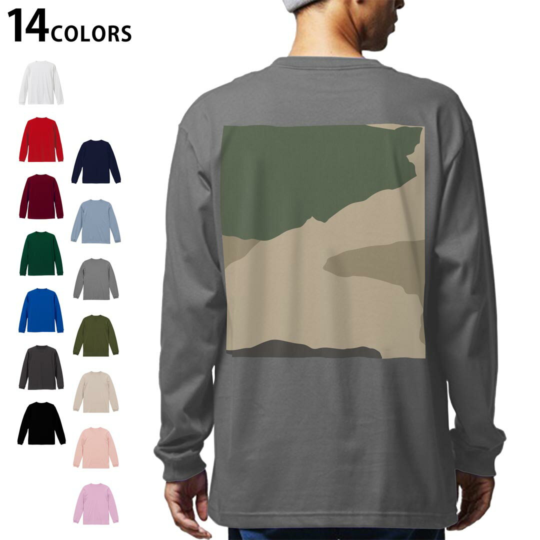 Other - 選べる14カラー バックプリント メンズ レディース ユニセックス unisex 長袖 デザイン XS S M L XL 2XL Tシャツ ロング ティーシャツ T shirt 004197 迷彩　カモフラ　模様