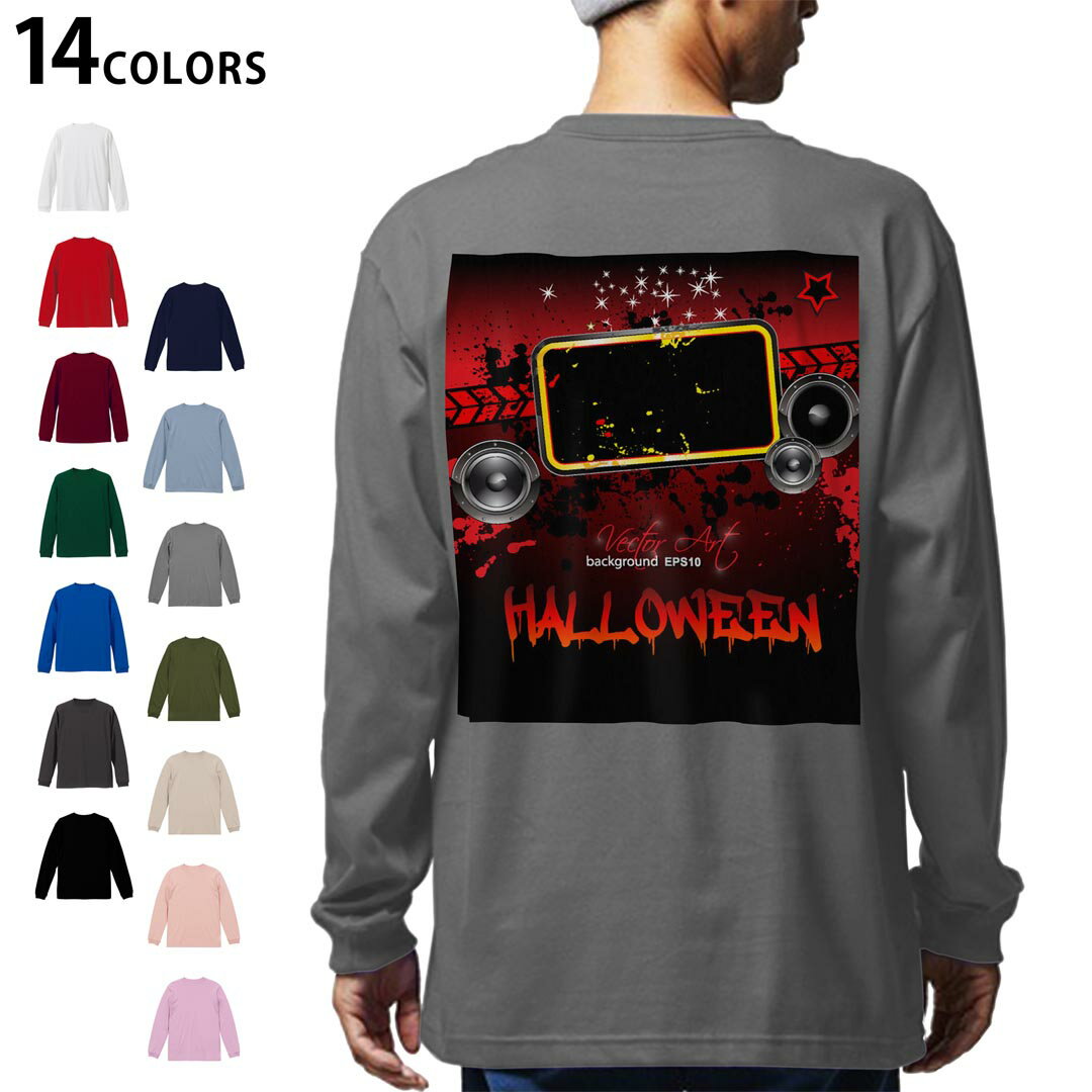 選べる14カラー バックプリント メンズ レディース ユニセックス unisex 長袖 デザイン XS S M L XL 2X..