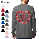 選べる14カラー 長袖リブ付きTシャ バックプリント メンズ レディース ユニセックス unisex 長袖 デザイン XS S M L XL 2XL Tシャツ ...