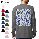 選べる14カラー 長袖リブ付きTシャ バックプリント メンズ レディース ユニセックス unisex 長袖 デザイン XS S M L XL 2XL Tシャツ ロング ティーシャツ T shirt 014091 祭り 夏 スイカ