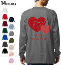選べる14カラー 長袖リブ付きTシャ バックプリント メンズ レディース ユニセックス unisex 長袖 デザイン XS S M L XL 2XL Tシャツ ...