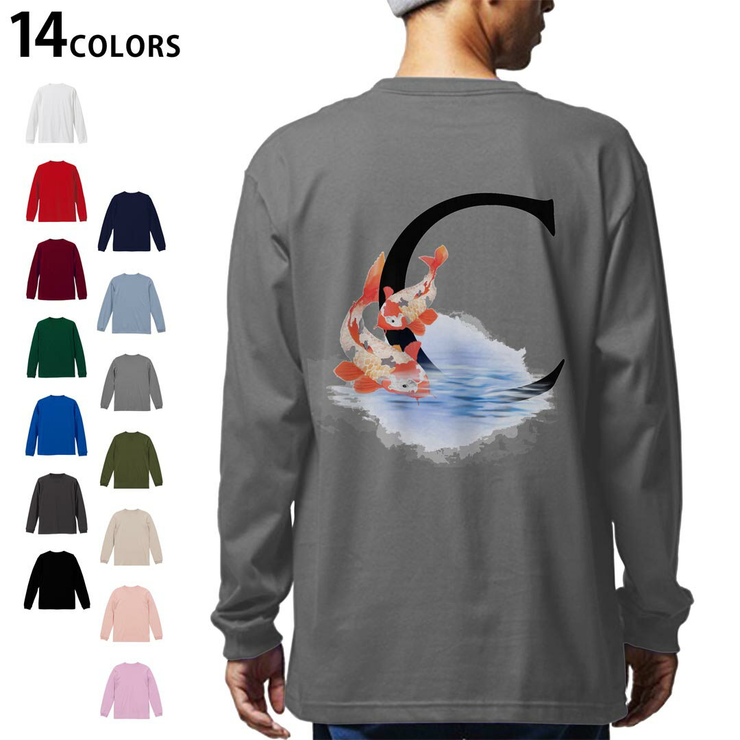 選べる14カラー バックプリント メンズ レディース ユニセックス unisex 長袖 デザイン XS S M L XL 2XL Tシャツ ロング ティーシャツ T shirt 019445 文字 c アルファベット