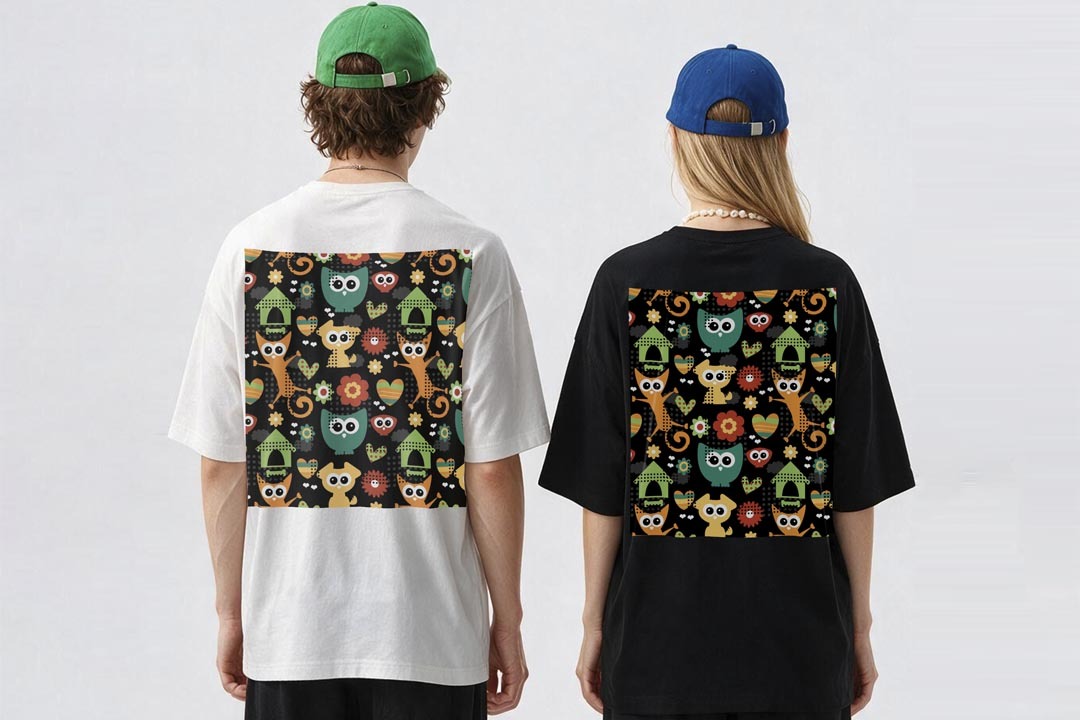 オーバーサイズ Tシャツ バックプリント メンズ 半袖 ビッグシルエット 大きめ 抜け感 ホワイト グレー デザイン S M L XL 2XL tシャツ ティーシャツ T shirt かわいい　柄　ふくろう　000070 — vista 3