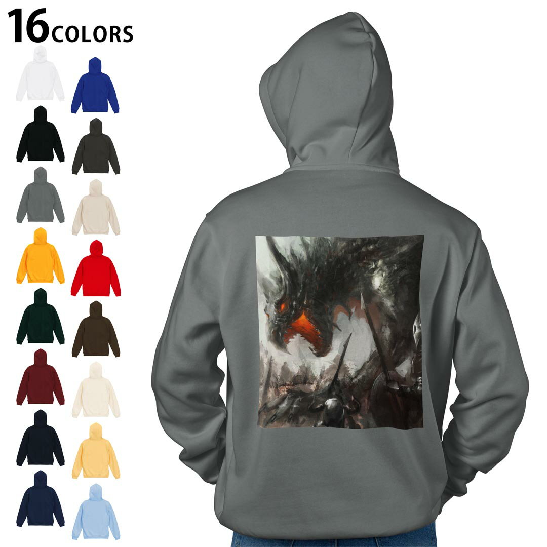 選べる16カラープルオーバー パーカー バックプリント フーディ メンズ レディース ユニセックス 長袖 ..