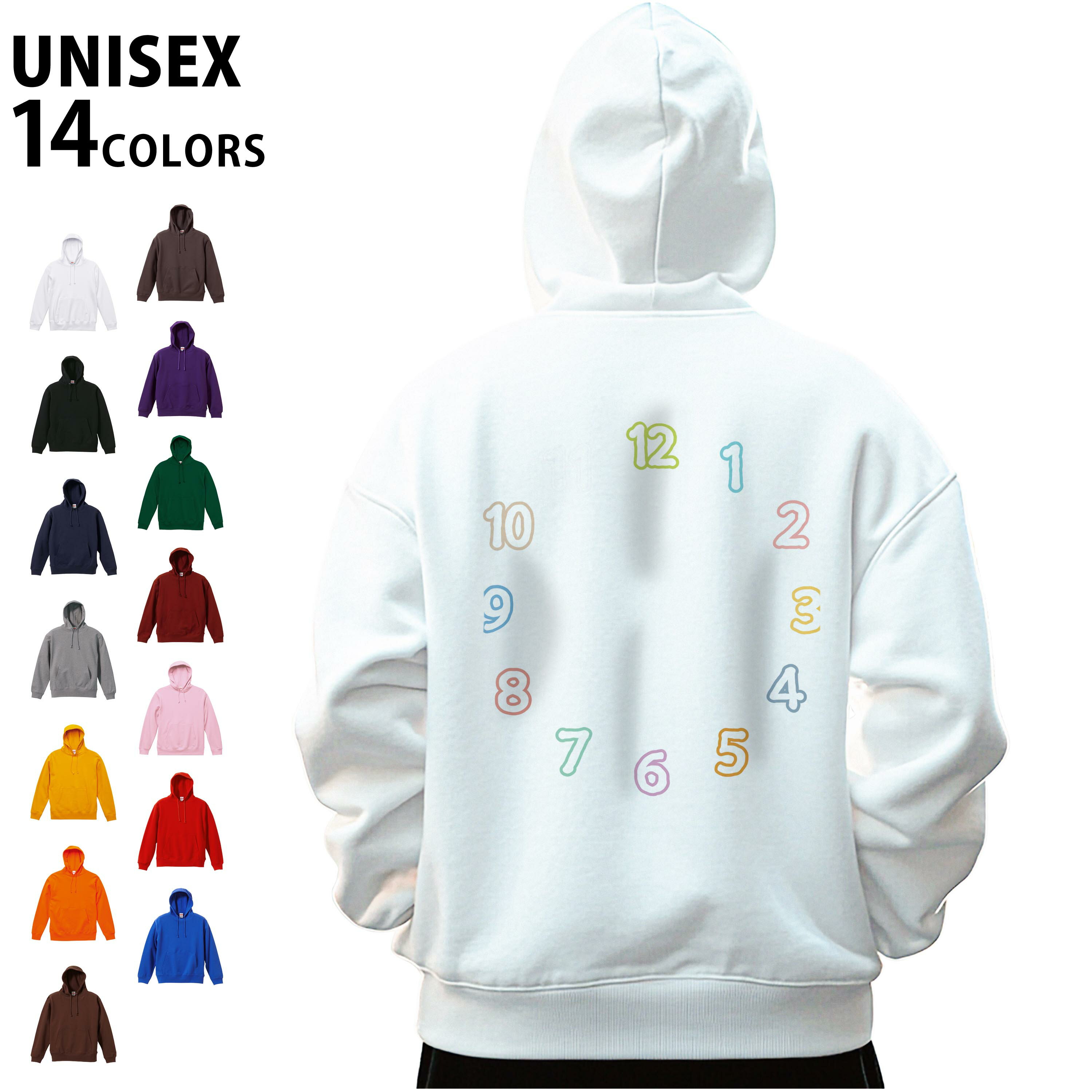 選べる14カラー パーカー バックプリント メンズ レディース ユニセックス 長袖 ホワイト グレー ブラ..