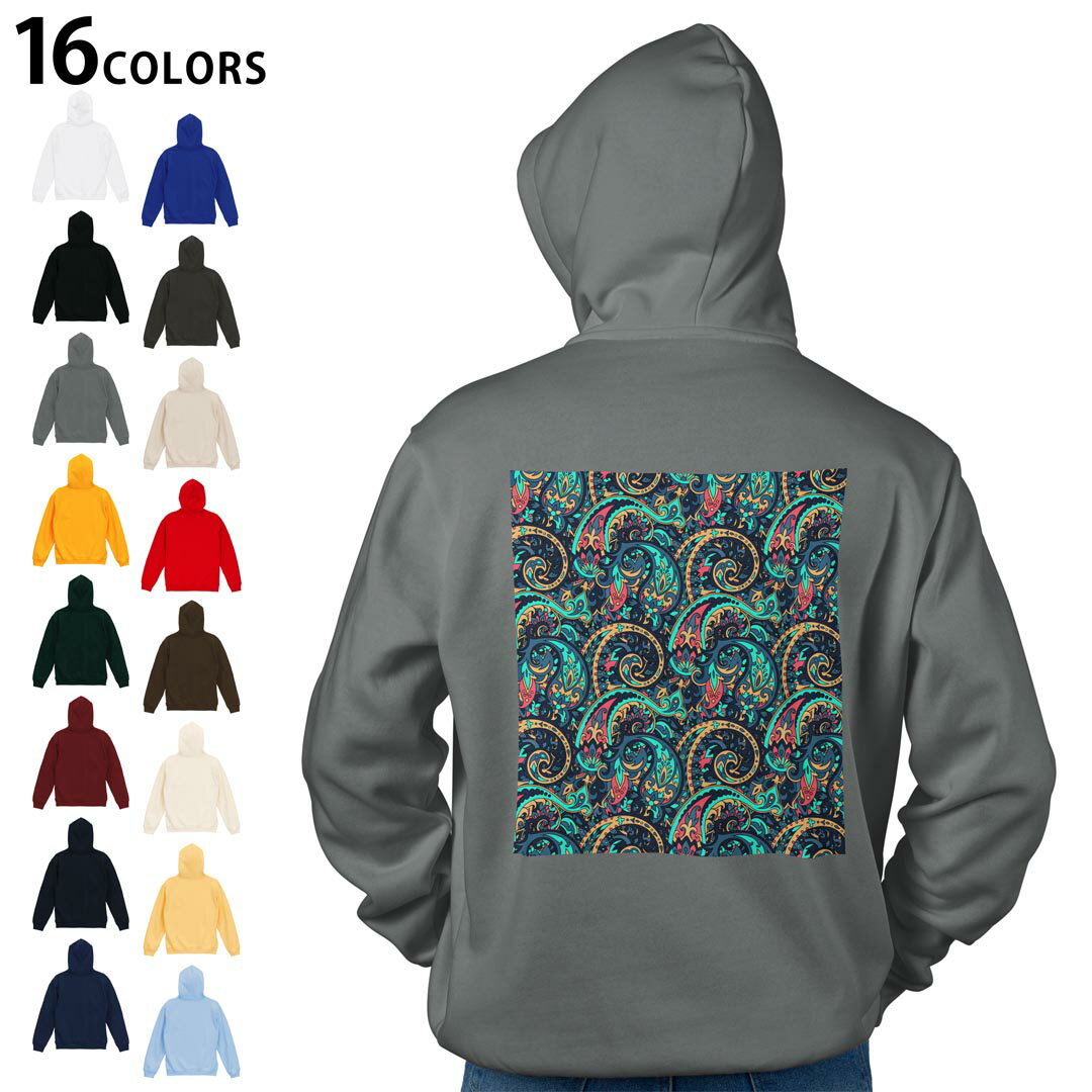 楽天市場】ペイズリー柄（カラーネイビー）（パーカー｜トップス