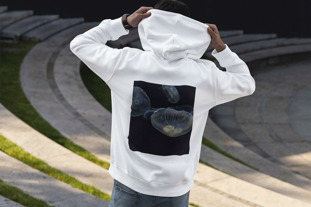 選べる16カラープルオーバー パーカー バックプリント フーディ メンズ レディース ユニセックス 長袖 デザイン S M L XL 2XL hoodie 023476 くらげ　写真　海 kabekore-11474347 kabeコレ サンプル画像2