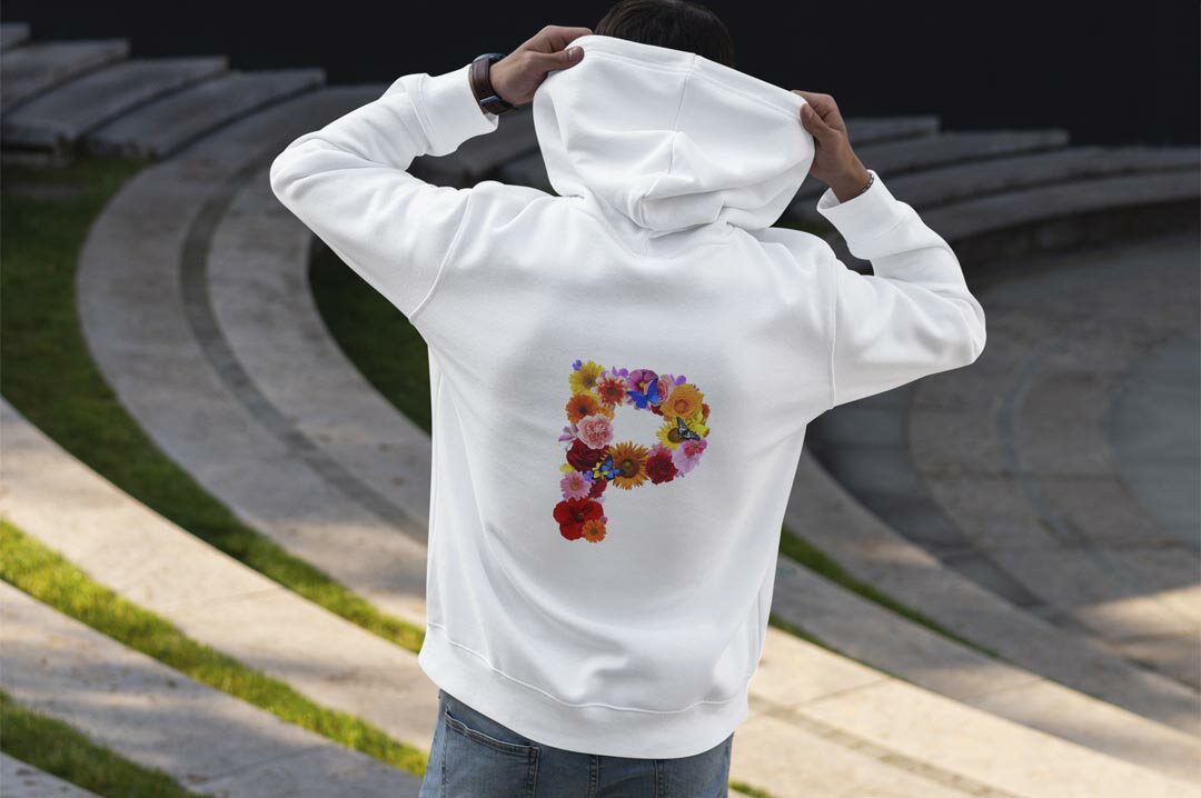 選べる16カラープルオーバー パーカー バックプリント フーディ メンズ レディース ユニセックス 長袖 デザイン S M L XL 2XL hoodie 019321 文字 p アルファベット 2