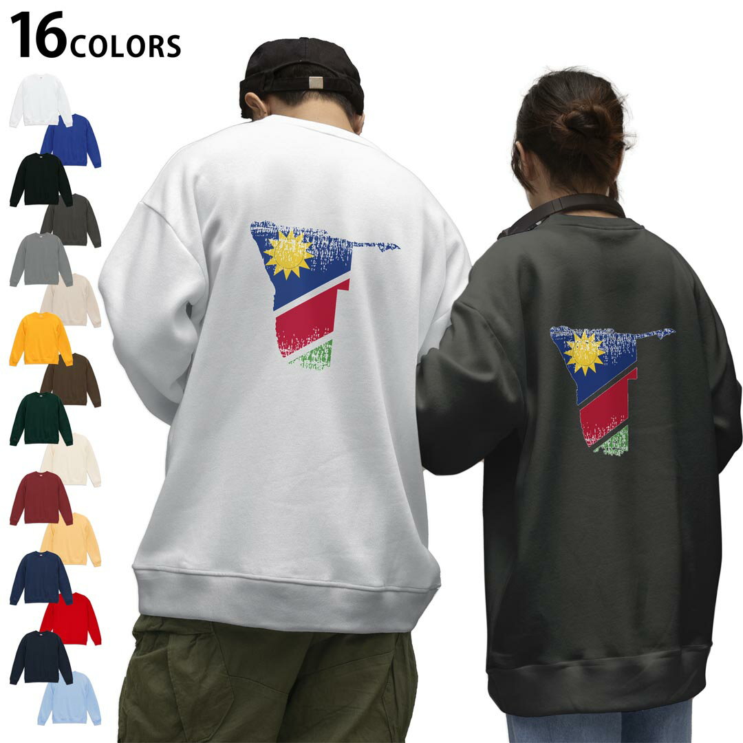 夏威夷风 - 選べる16カラートレーナーバックプリント メンズ レディース ユニセックス 長袖 ホワイト グレー ブラック デザイン S M L XL 2XL sweatshirt　trainer スウェット 018896 namibia ナミビア