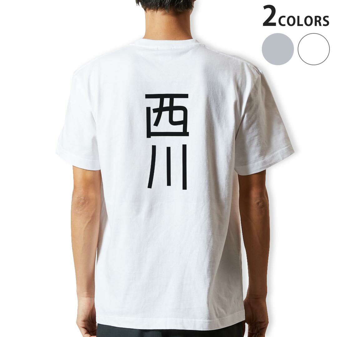 Tシャツ メンズ バックプリント半袖 ホワイト グレー デザイン XS S M L XL 2XL tシャツ ティーシャツ T shirt 021117 苗字 名前 西川