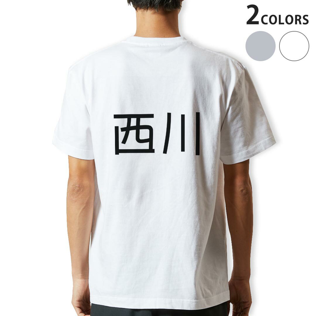 Tシャツ メンズ バックプリント半袖 ホワイト グレー デザイン XS S M L XL 2XL tシャツ ティーシャツ T shirt 021593 苗字 名前 西川