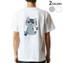 Tシャツ メンズ バックプリント半袖 ホワイト グレー デザイン XS S M L XL 2XL tシャツ ティーシャツ T shirt022810 猫 かわいい