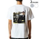 Tシャツ メンズ バックプリント半袖 ホワイト グレー デザイン XS S M L XL 2XL tシャツ ティーシャツ T shirt 022873 車 写真(4)