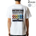 Tシャツ メンズ バックプリント半袖 ホワイト グレー デザイン XS S M L XL 2XL tシャツ ティーシャツ T shirt 023245 たまご カラフル 写真