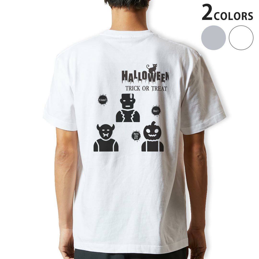 Other - Tシャツ メンズ バックプリント半袖 ホワイト グレー デザイン XS S M L XL 2XL tシャツ ティーシャツ T shirt 026113 ユニーク おばけ　Halloween