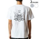 Tシャツ メンズ バックプリント半袖 ホワイト グレー デザイン XS S M L XL 2XL tシャツ ティーシャツ T shirt 032143 スカル パイレーツ