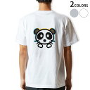 Tシャツ メンズ バックプリント半袖 ホワイト グレー デザイン XS S M L XL 2XL tシャツ ティーシャツ T shirt 032381 panda