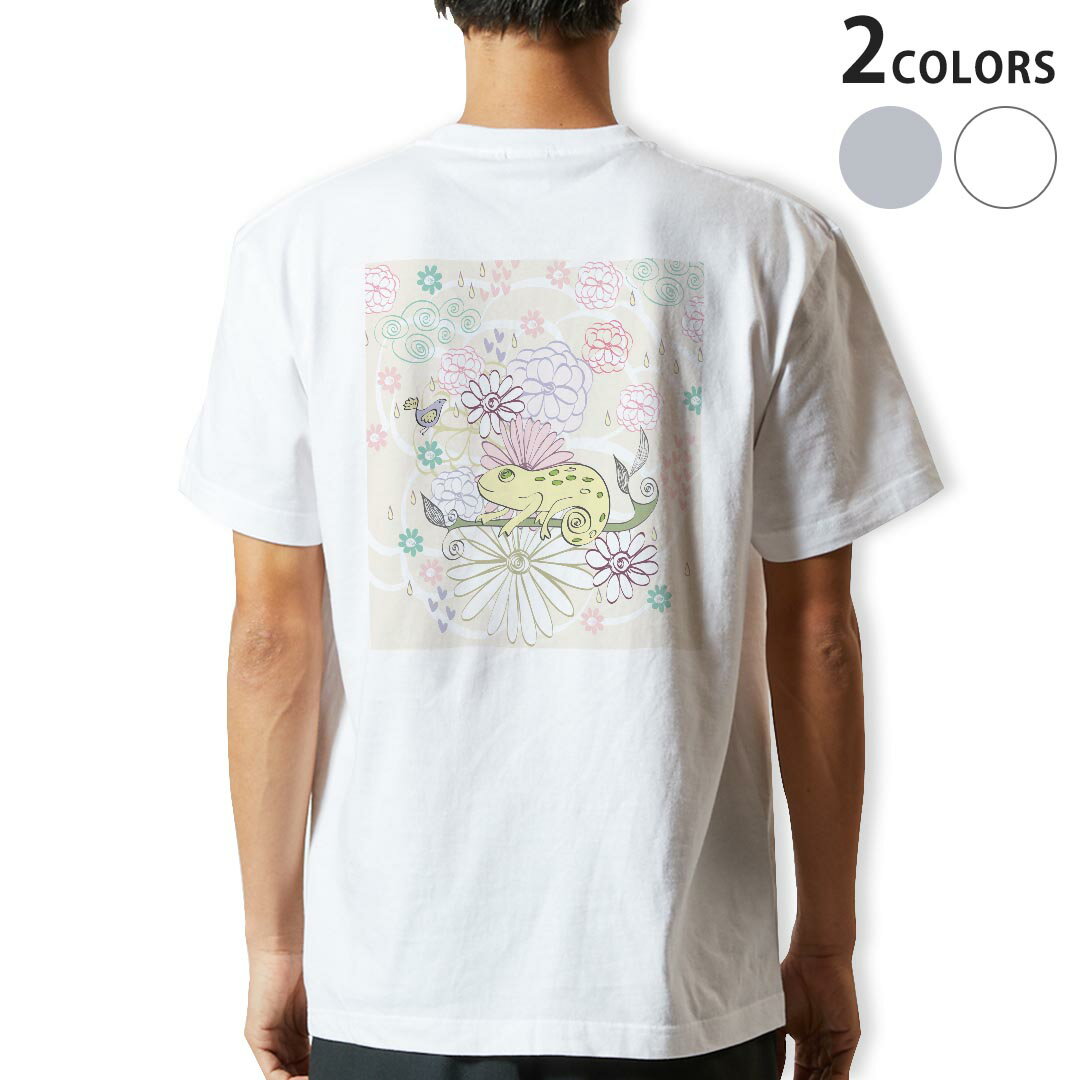 Tシャツ メンズ バックプリント半袖 ホワイト グレー デザイン XS S M L XL 2XL tシャツ ティーシャツ T shirt 008895 花　　ピンク　カメレオン