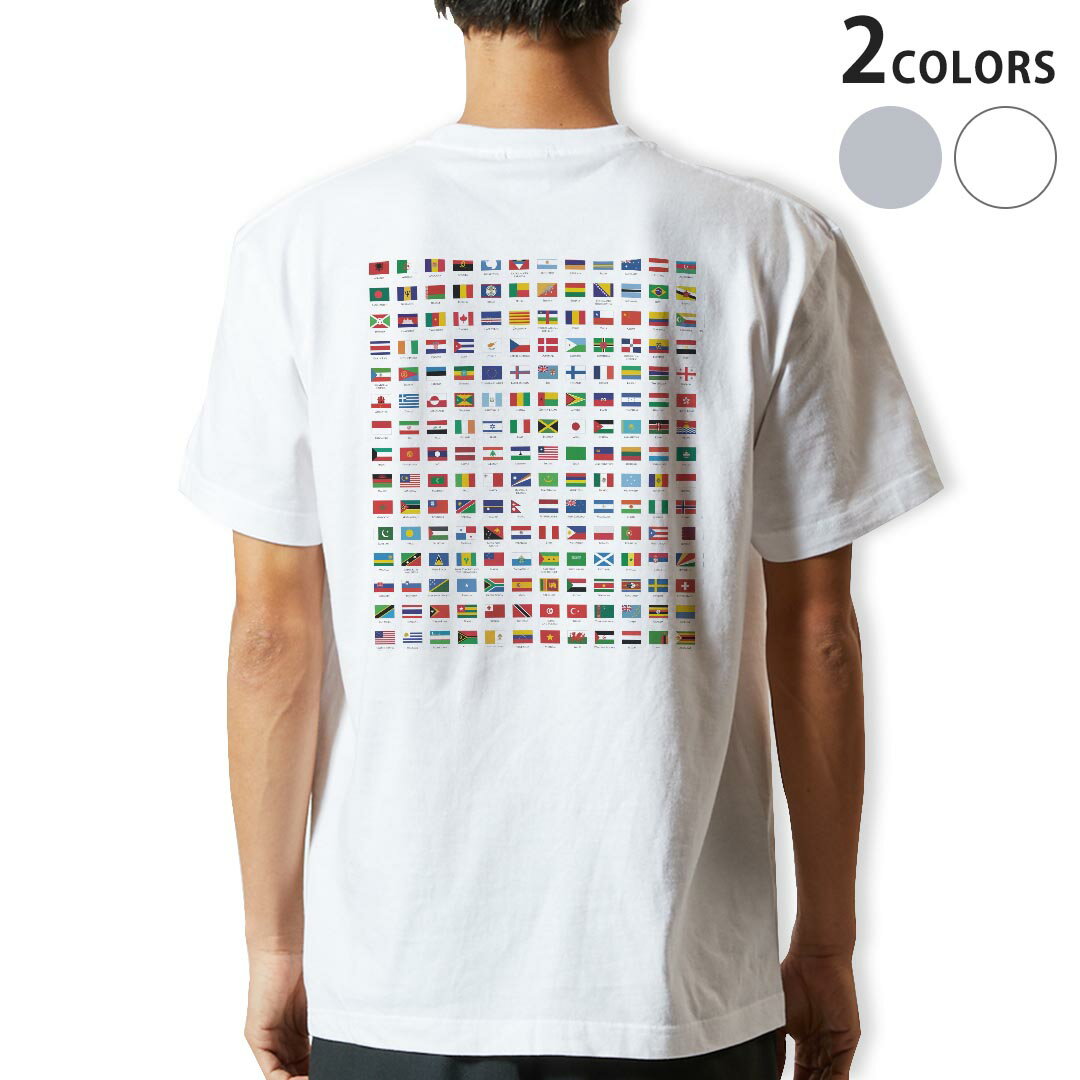Tシャツ メンズ バックプリント半袖 ホワイト グレー デザイン XS S M L XL 2XL tシャツ ティーシャツ T shirt 009360 外国 国旗