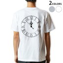 Tシャツ メンズ バックプリント半袖 ホワイト グレー デザイン XS S M L XL 2XL tシャツ ティーシャツ T shirt 009470 時計　白　黒　シンプル