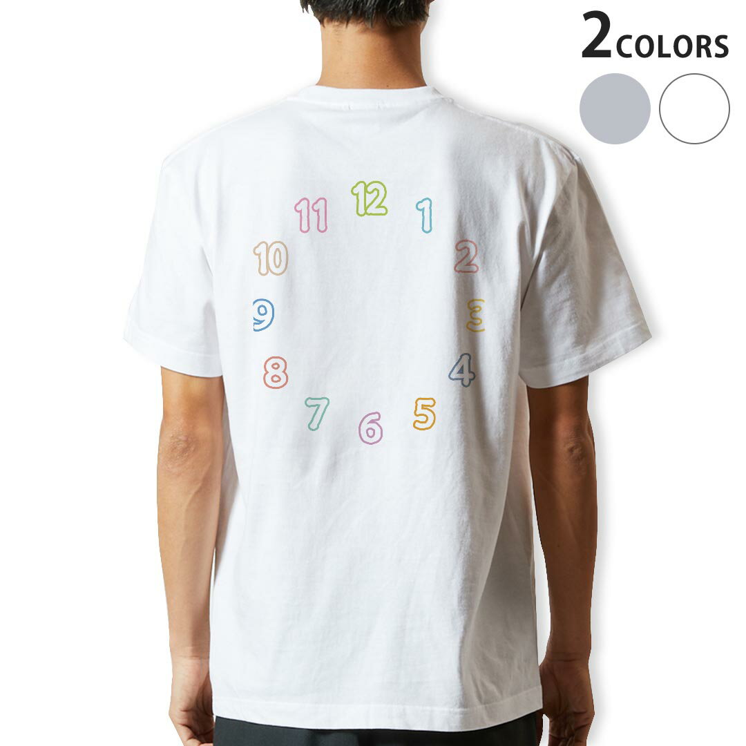 楽天kabeコレTシャツ メンズ バックプリント半袖 ホワイト グレー デザイン XS S M L XL 2XL tシャツ ティーシャツ T shirt 009481 時計　インテリア　カラフル