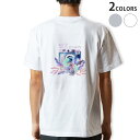 Tシャツ メンズ バックプリント半袖 ホワイト グレー デザイン XS S M L XL 2XL tシャツ ティーシャツ T shirt014339 カメラ　花　パステル